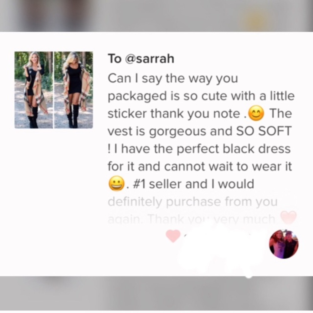 New Cozy Plaid Duster Vest in Beige - Picture 2 of 7